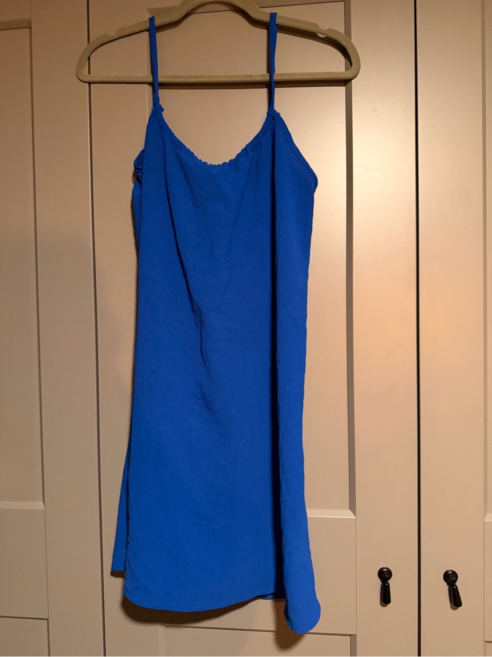 Blue Slip Dress with Spaghetti Straps